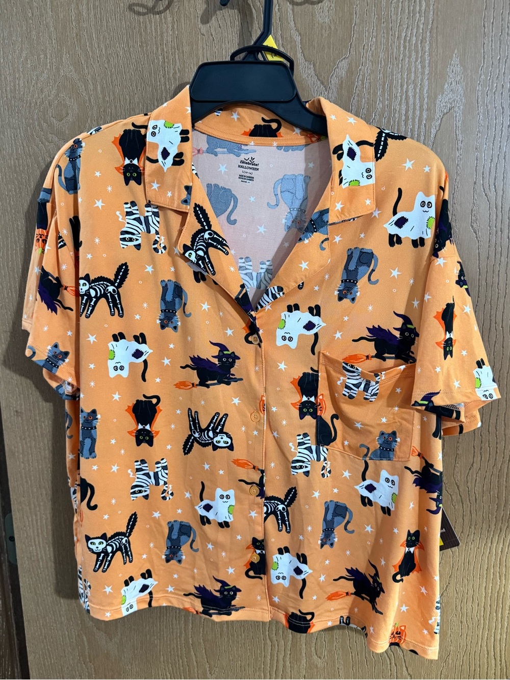 Way to Celebrate Halloween Retro Kitty Cat Witch Pajamas Size Large NWT
